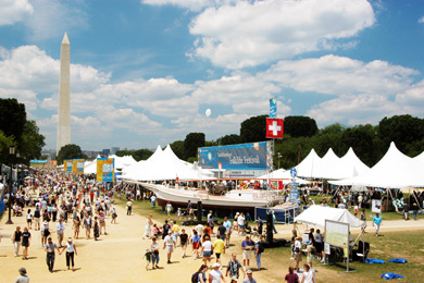 The 2004 Smithsonian Folklife Festival featured Haiti: Freedom and Creativity from the Mountains to the Sea; Nuestra Música: Music in Latino Culture; and Water Ways: Mid-Atlantic Maritime Communities. Photo by Jeff Tinsley, Smithsonian Institution. 