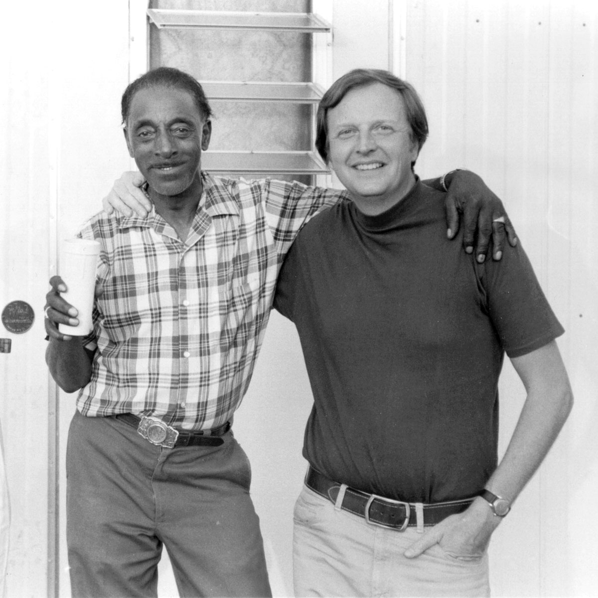 Chris Strachwitz of Arhoolie Records (right) with Mississippi Fred McDowell circa 1970 in Como, Mississippi. Image courtesy Chris Strachwitz, all rights reserved.