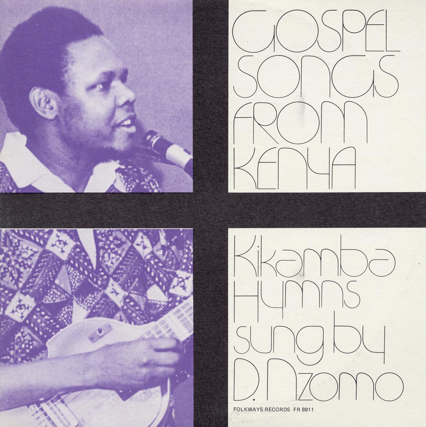 Cover of LP issue of <i>Gospel Songs from Kenya: Kikamba Hymns by David Nzomo</i>.